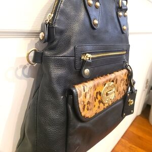 Used Emma Fox Black and Leopard Print Women's Bag
